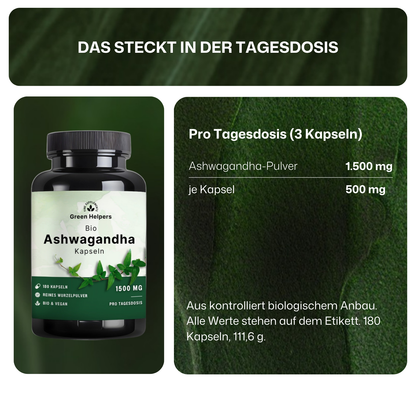Bio Ashwagandha Kapseln von Green Helpers – Detailansicht 6