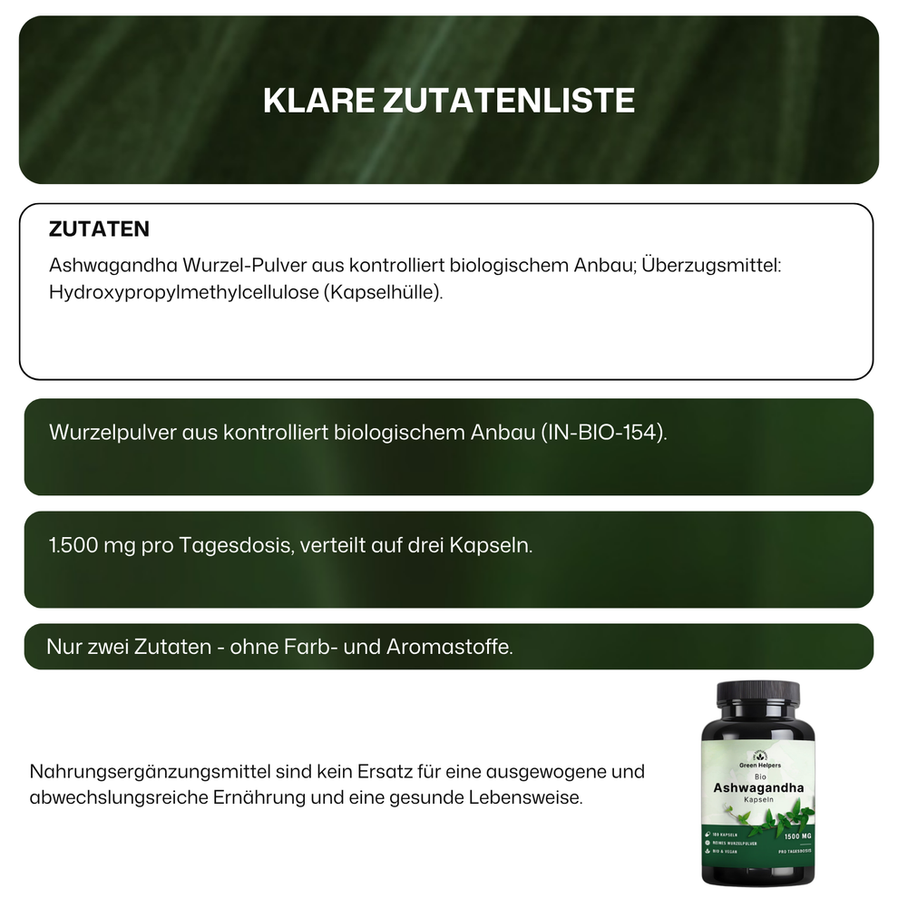 Bio Ashwagandha Kapseln von Green Helpers – Detailansicht 7