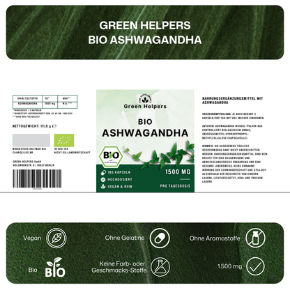 Bio Ashwagandha Kapseln von Green Helpers – Detailansicht 8