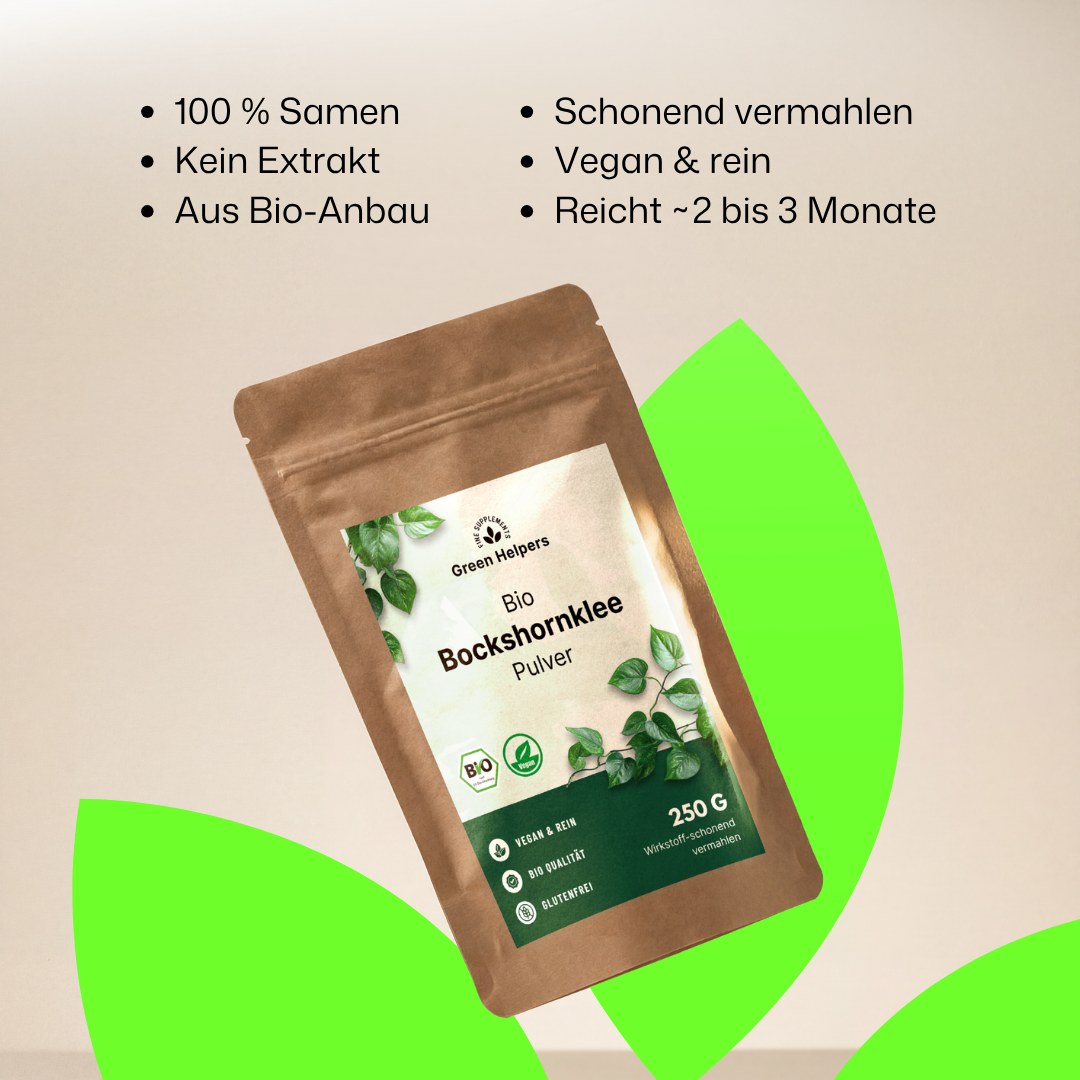 Bio Bockshornklee Pulver von Green Helpers, Produktvorteile im Ueberblick