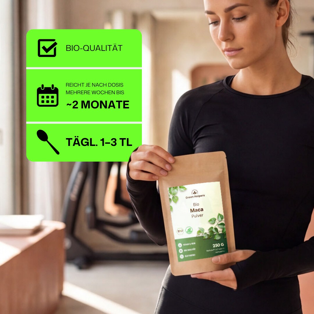Bio Maca Pulver 250 g von Green Helpers in der Anwendung