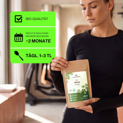 Bio Maca Pulver 250 g von Green Helpers in der Anwendung