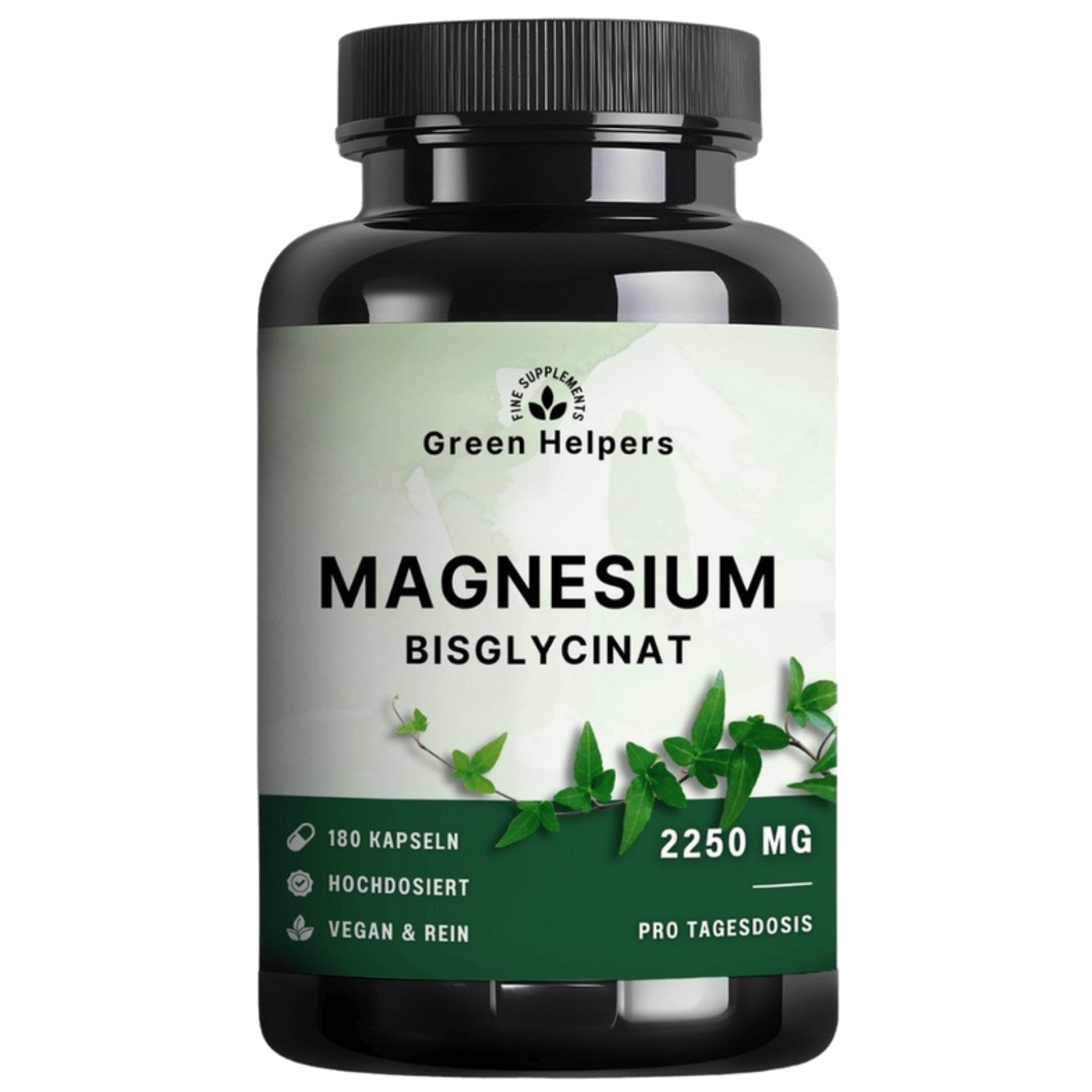 Magnesium Bisglycinat Kapseln von Green Helpers – 180 Kapseln, 292,5 mg elementares Magnesium pro Tagesdosis