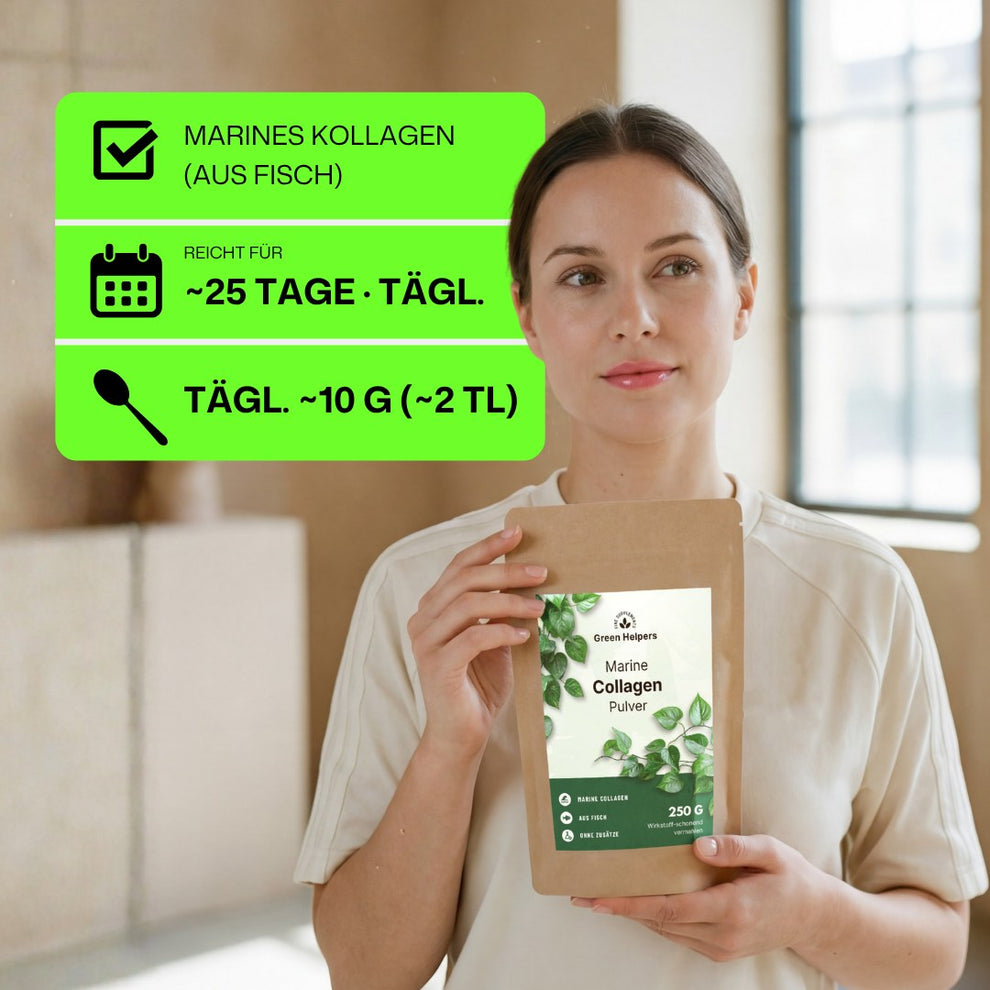 Marine Collagen Pulver 250 g von Green Helpers in der Anwendung