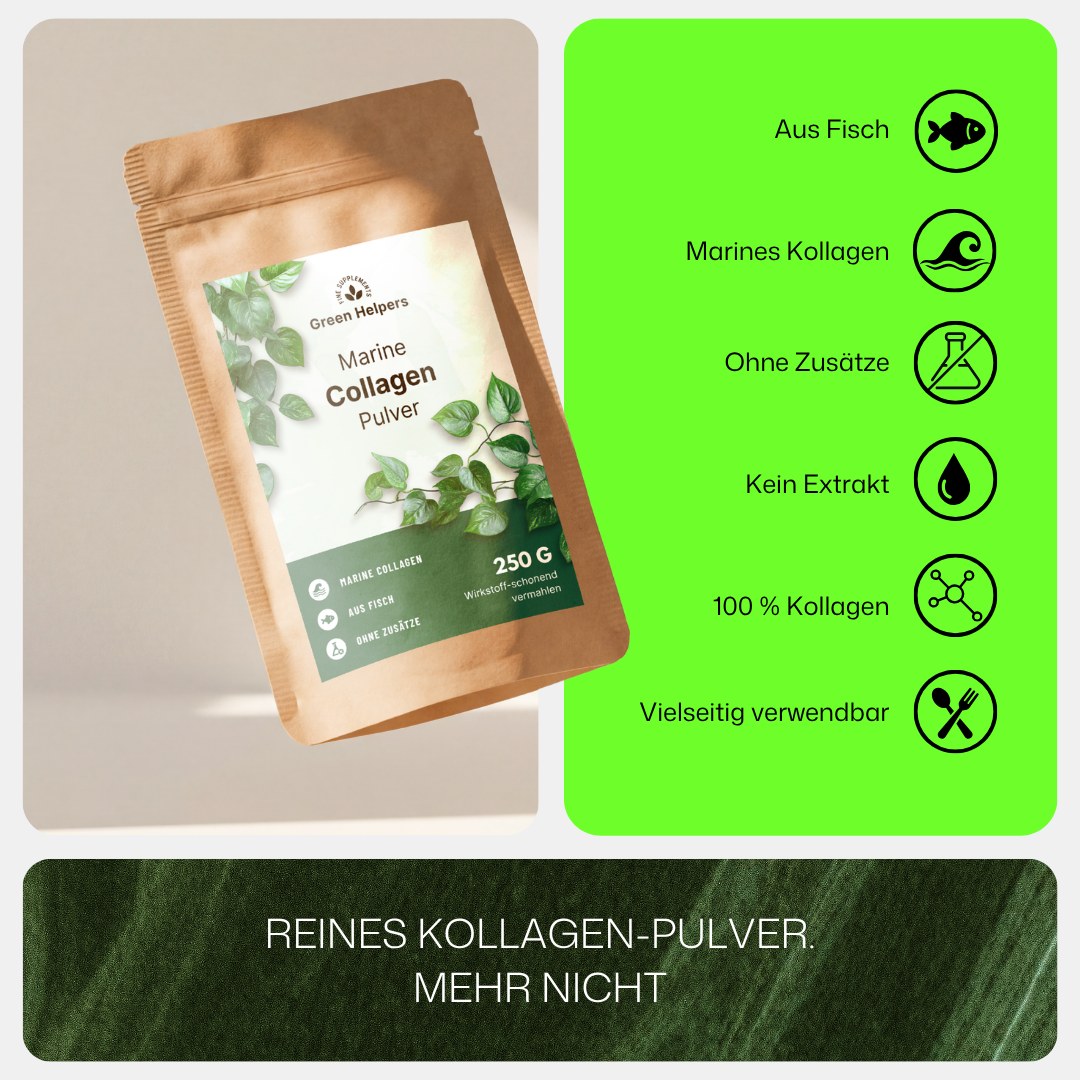 Marine Collagen Pulver von Green Helpers, reines Pulver aus Fisch