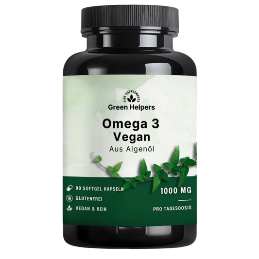 Omega 3 Vegan Kapseln von Green Helpers – 90 Softgel-Kapseln, 1.000 mg Algenöl pro Tagesdosis