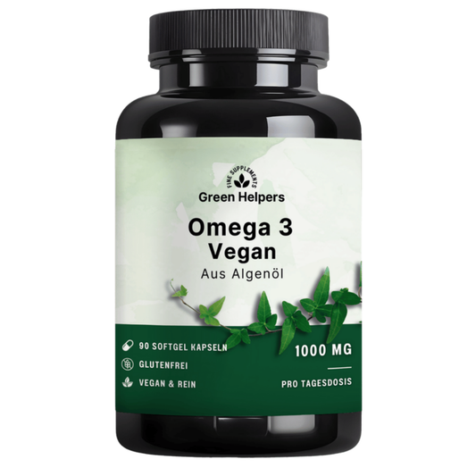 Omega 3 Vegan Kapseln von Green Helpers – 90 Softgel-Kapseln, 1.000 mg Algenöl pro Tagesdosis