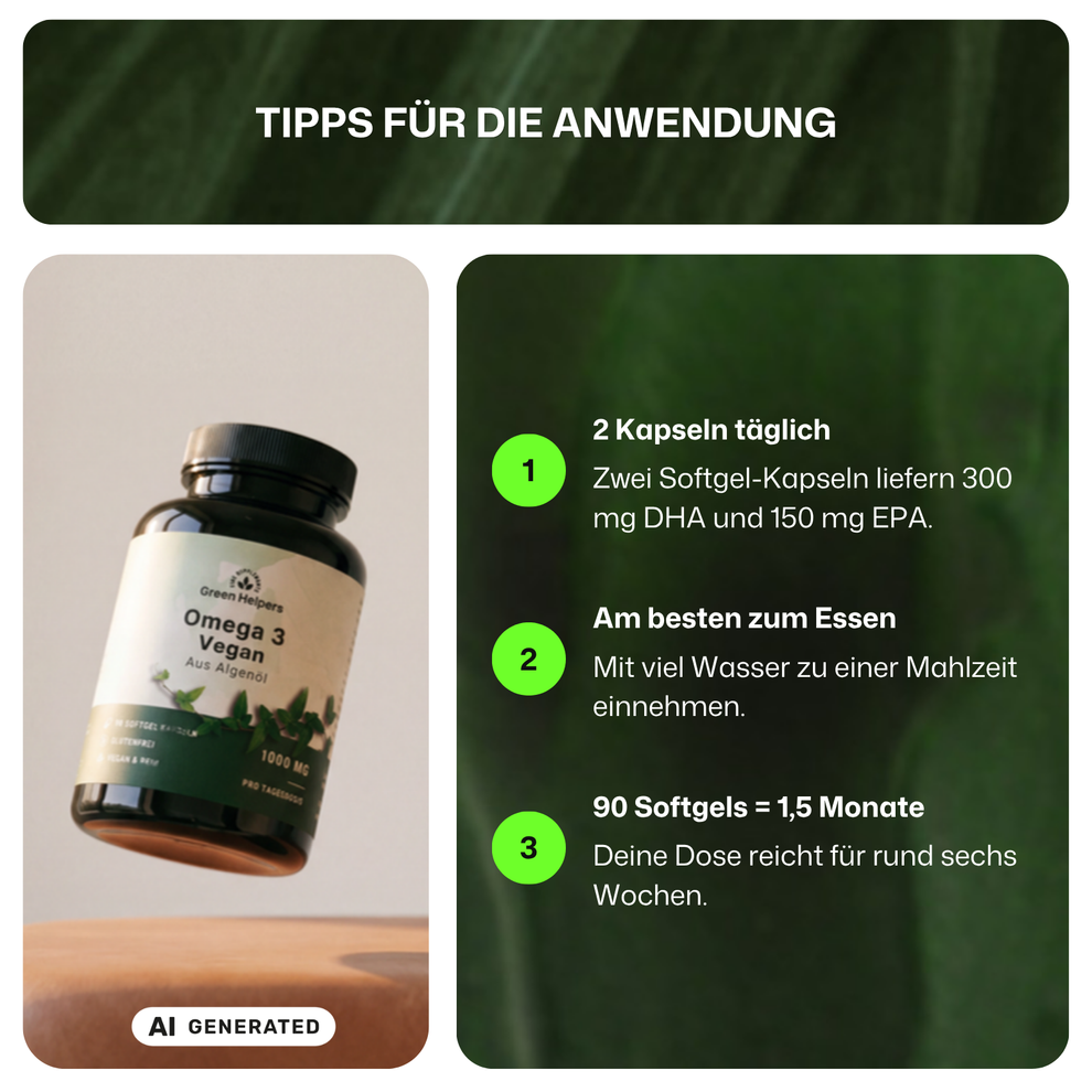 Omega 3 Vegan Kapseln von Green Helpers – Detailansicht 5