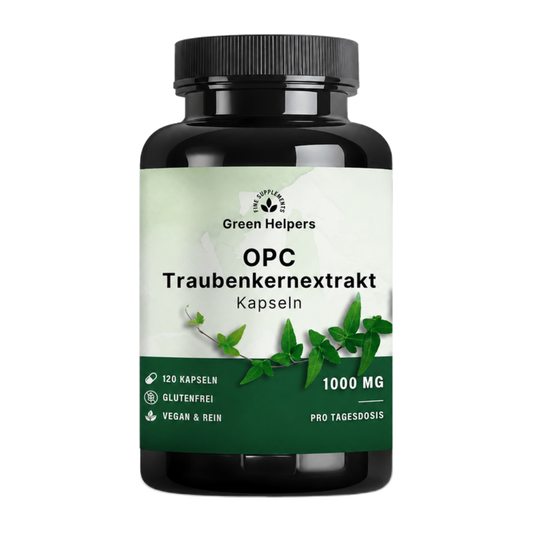 OPC Traubenkernextrakt Kapseln von Green Helpers – 180 Kapseln, 1.000 mg pro Tagesdosis