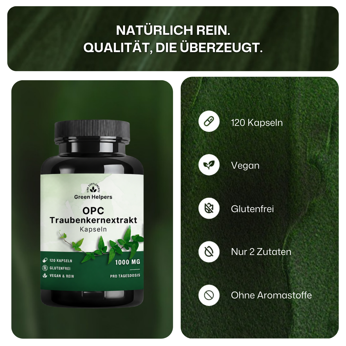 OPC Traubenkernextrakt Kapseln von Green Helpers – Detailansicht 2
