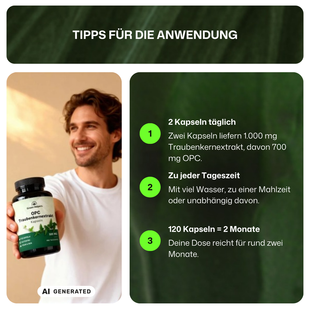 OPC Traubenkernextrakt Kapseln von Green Helpers – Detailansicht 5