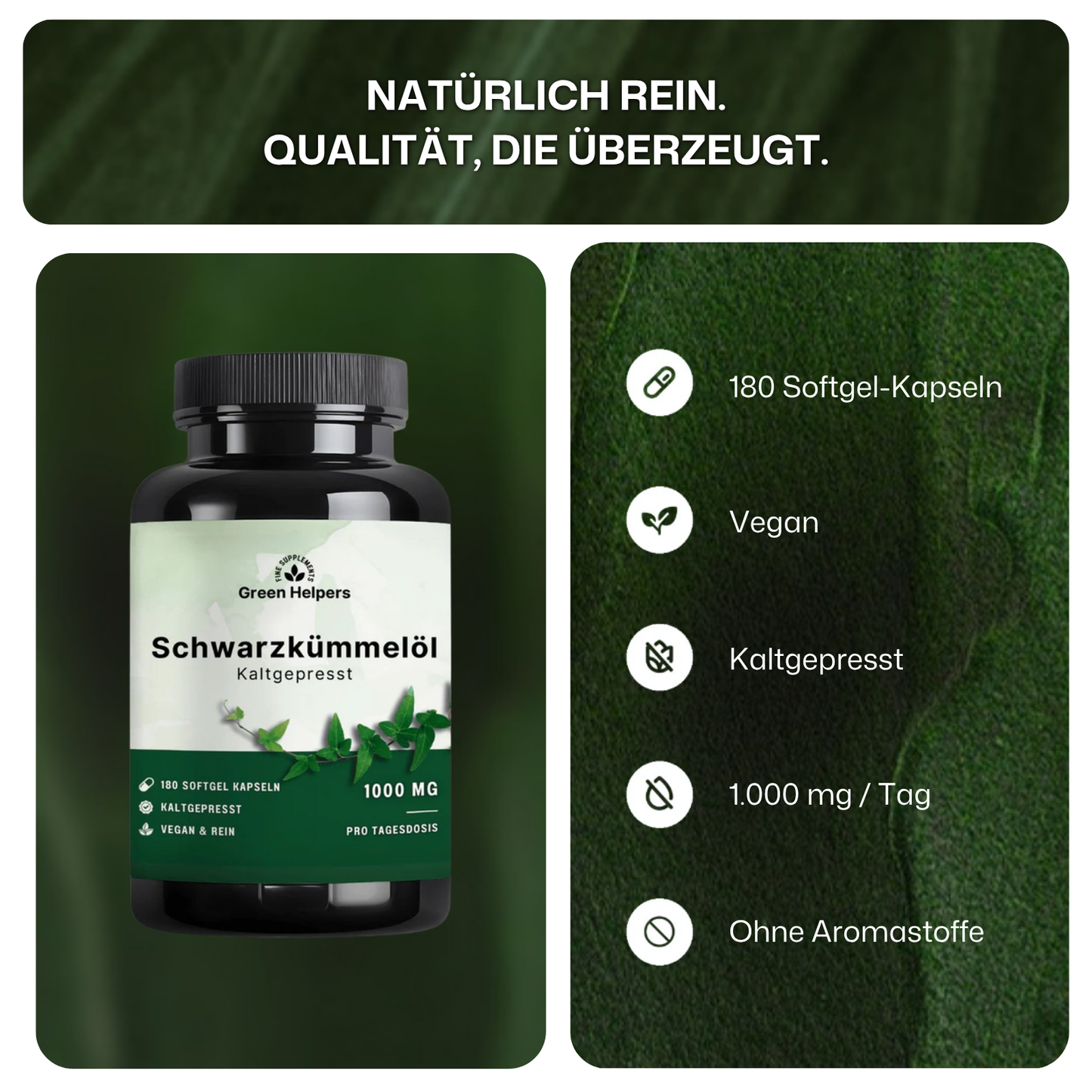Schwarzkümmelöl Kapseln von Green Helpers – Detailansicht 2