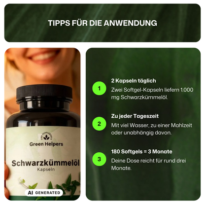 Schwarzkümmelöl Kapseln von Green Helpers – Detailansicht 5
