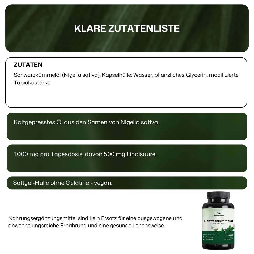 Schwarzkümmelöl Kapseln von Green Helpers – Detailansicht 7