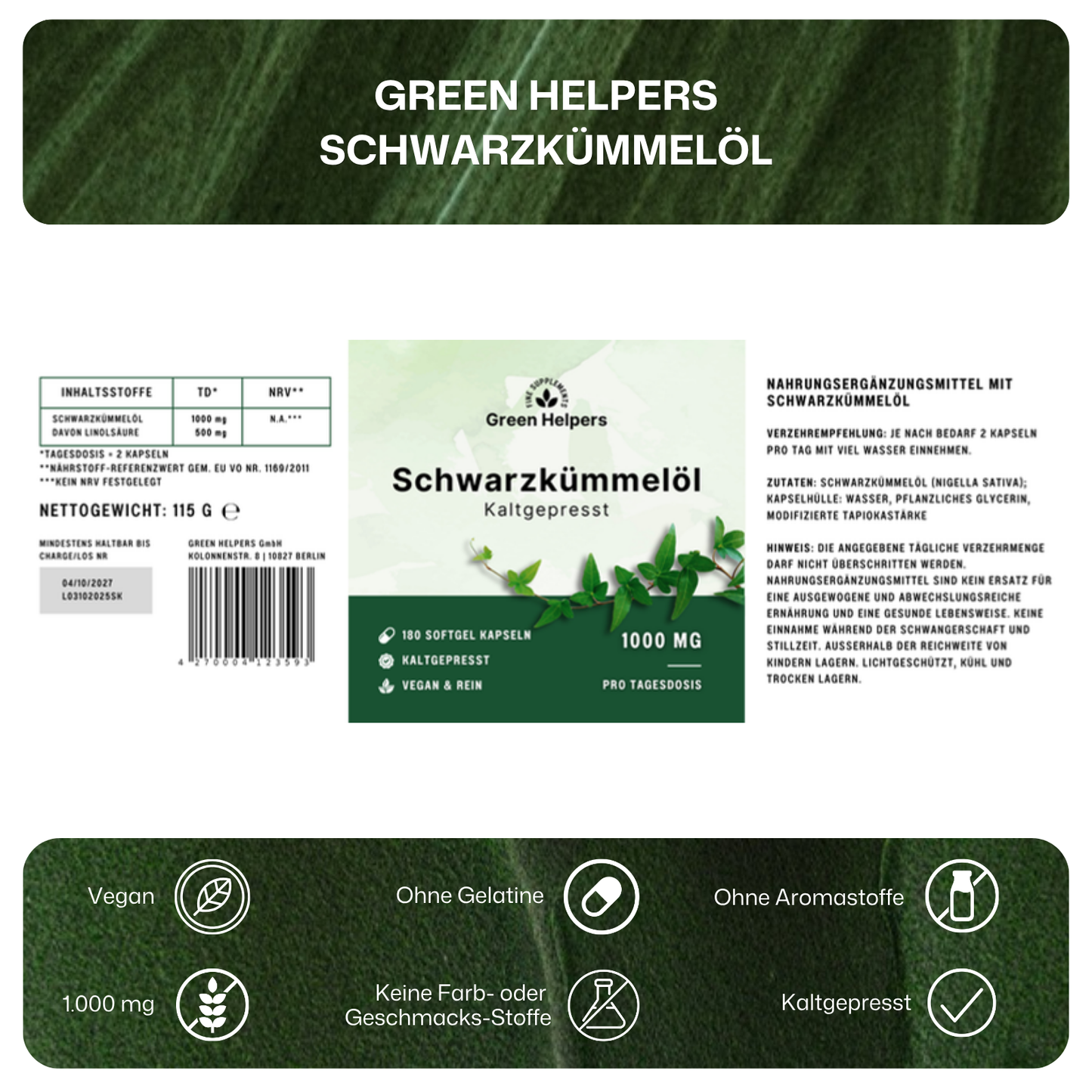 Schwarzkümmelöl Kapseln von Green Helpers – Detailansicht 8