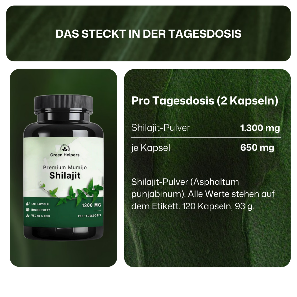 Green Helpers Shilajit Kapseln - was in der Tagesdosis steckt