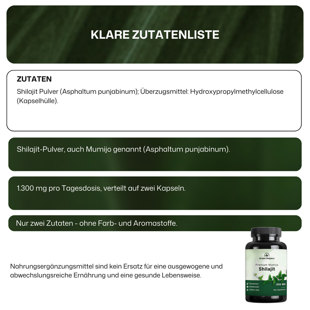 Shilajit Kapseln von Green Helpers – Detailansicht 7
