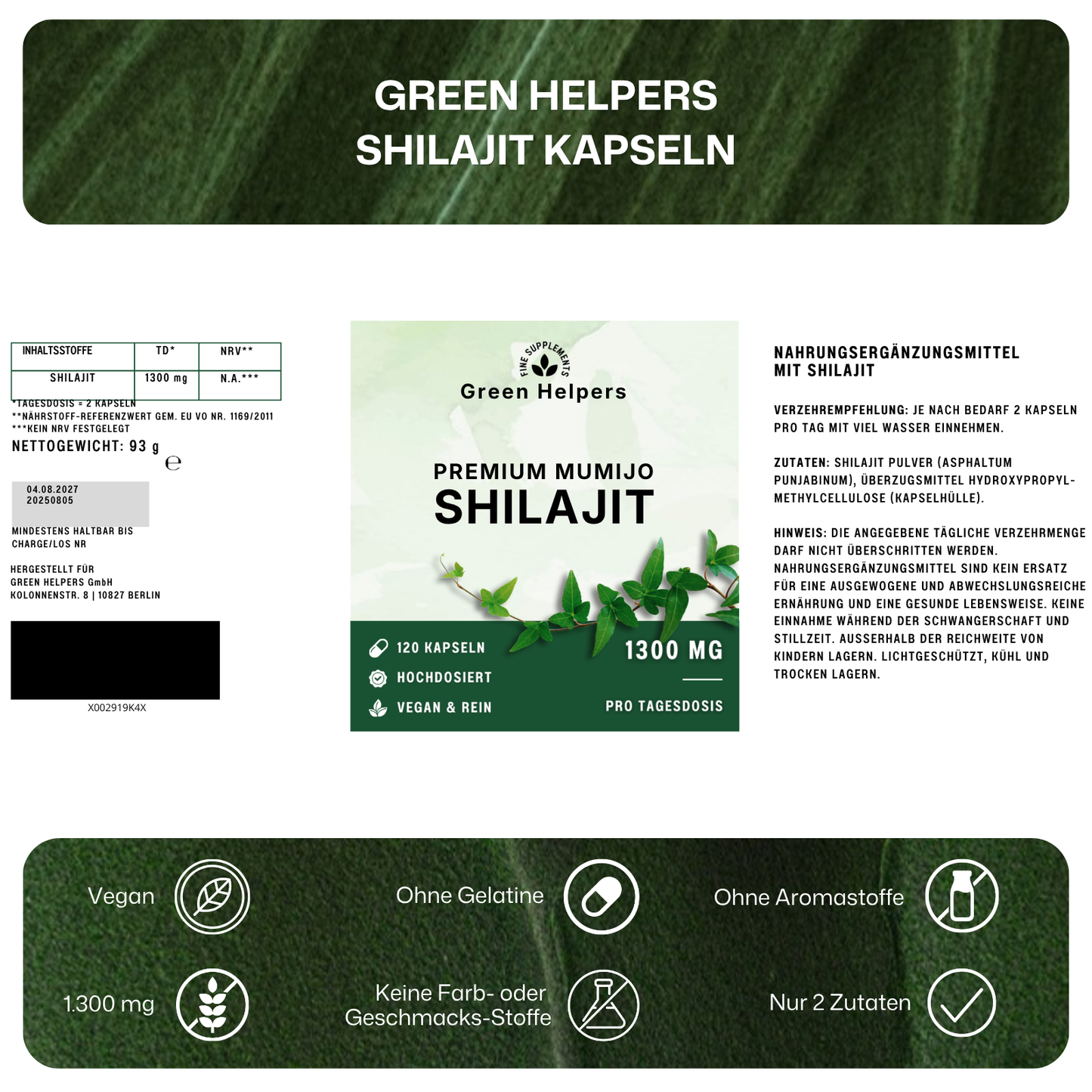 Shilajit Kapseln von Green Helpers – Detailansicht 8