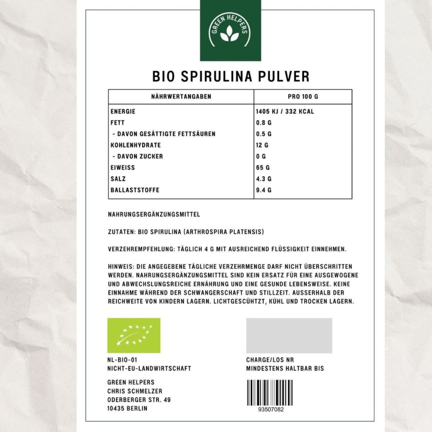 Bio Spirulina Pulver