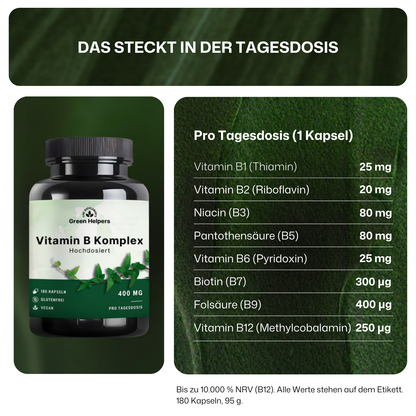 Vitamin B Komplex Kapseln von Green Helpers – Detailansicht 6