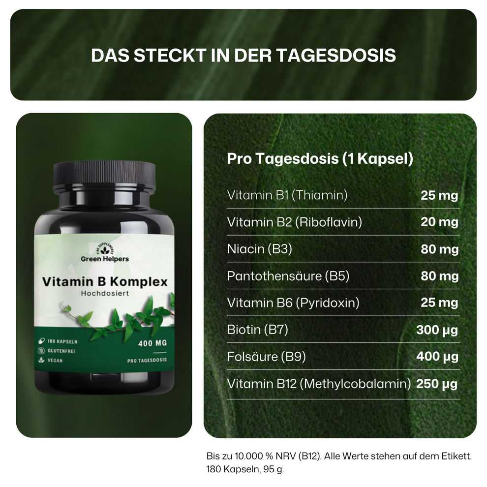 Vitamin B Komplex Kapseln von Green Helpers – Detailansicht 6