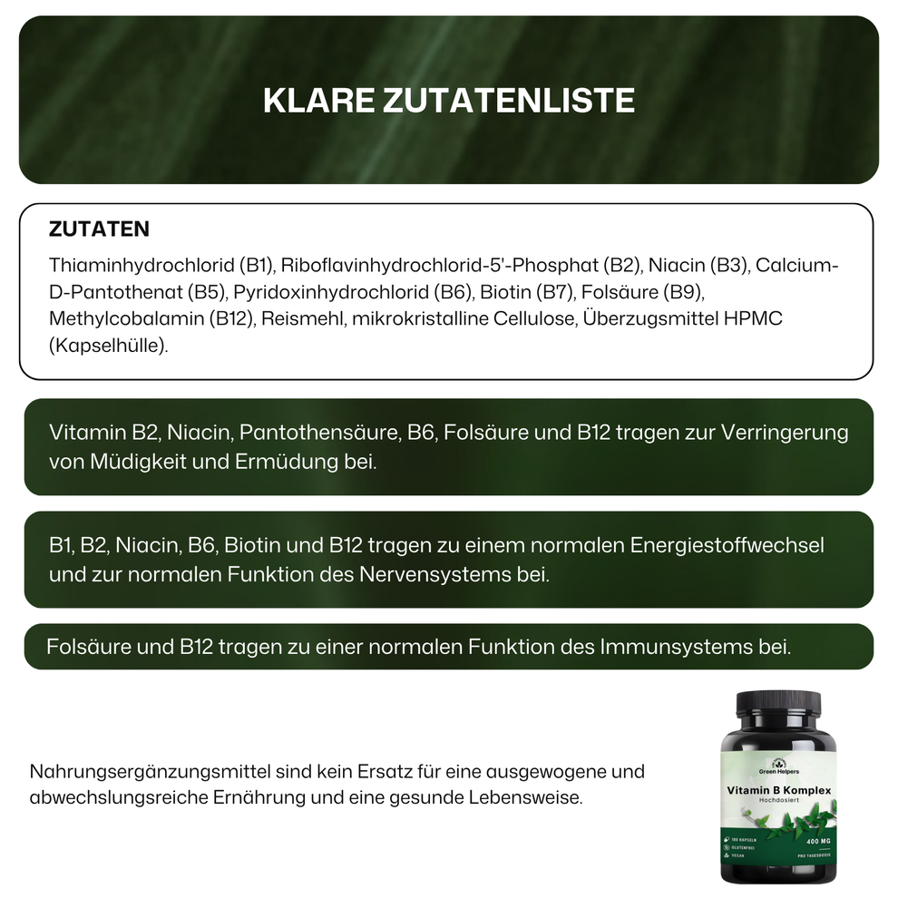Vitamin B Komplex Kapseln von Green Helpers – Detailansicht 7